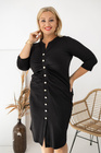Czarna dzianinowa sukienka midi ELZA – elegancka klasyka i wygoda w dużym rozmiarze