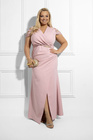 Pudroworóżowa elegancka sukienka wieczorowa DIVINA ROYALE Plus Size – efekt premium