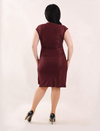 Bordowa midi  sukienka z brokatem GLIMMER  plus size