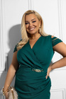 Butelkowozielona wieczorowa sukienka maxi DIVINA ROYALE PLUS SIZE