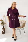 Śliwkowa sukienka marynarkowa CLAUDIA – elegancja i kobiecość w dużym rozmiarze