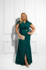 Butelkowozielona wieczorowa sukienka maxi DIVINA ROYALE PLUS SIZE