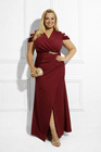 Bordowa wieczorowa sukienka maxi DIVINA ROYALE PLUS SIZE