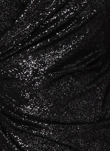 Czarna brokatowa sukienka kopertowa NOIR GLIMMER Plus Size – midi, klasa i blask