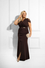 Brązowa wieczorowa sukienka maxi DIVINA ROYALE PLUS SIZE