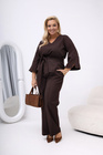 Czekoladowy komplet elegancki LUXARIA plus size
