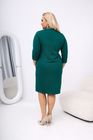 Butelkowozielona dzianinowa sukienka midi ELZA – elegancja i wygoda w dużym rozmiarze