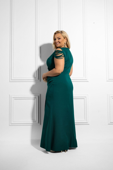 Butelkowozielona wieczorowa sukienka maxi DIVINA ROYALE PLUS SIZE