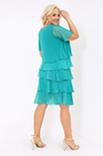 Turkusowa sukienka szyfonowa z falbankami MELANIA