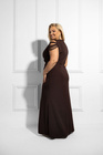Brązowa wieczorowa sukienka maxi DIVINA ROYALE PLUS SIZE