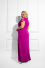 Fuksjowa wieczorowa sukienka maxi DIVINA ROYALE PLUS SIZE
