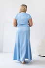Błękitna długa sukienka ROSA maxi – subtelny luksus i świeża elegancja w dużym rozmiarze