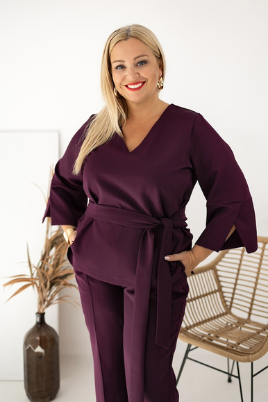 Śliwkowy komplet LUXARIA plus size – elegancja w dużym rozmiarze