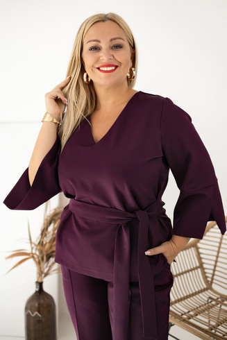 Śliwkowy komplet LUXARIA plus size – elegancja w dużym rozmiarze