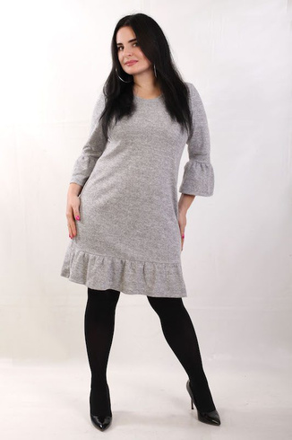 Sukienka CASILDA sweterkowa szara melanż
