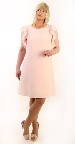 Pastelowo Różowa Sukienka Fabiani PLUS SIZE