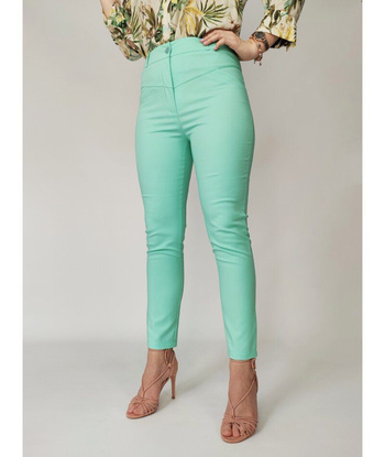 PROMOCJA Miętowe eleganckie i wyszczuplające spodnie cygaretki - ANIA
