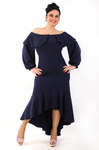 Granatowa sukienka Hiszpanka