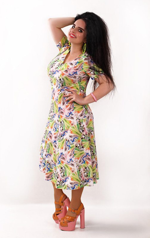 Rozkloszowana sukienka - Nela, wzór 11