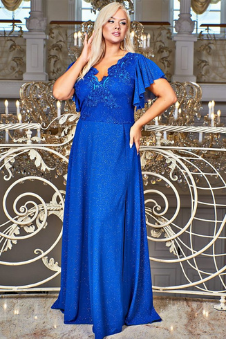 LAURA - Długa suknia brocate shine royal blue