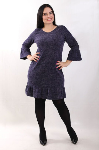 Sukienka CASILDA sweterkowa granatowa melanż