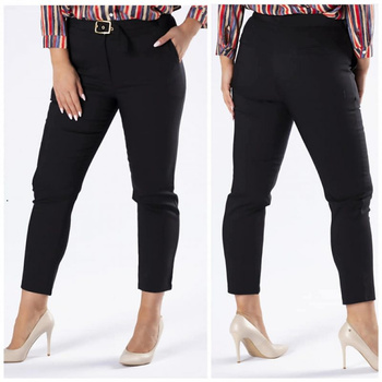 PROMOCJA Czarne eleganckie spodnie SYLWIA Z PASKIEM