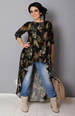 Czarna bluzka - Tunika Isabel Plus Size