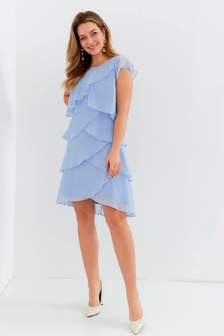 Błękitna sukienka z falbankami Bellissima Plus Size