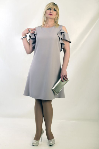 Szara Sukienka Fabiani PLUS SIZE