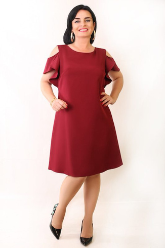 Bordowa Sukienka Fabiani PLUS SIZE