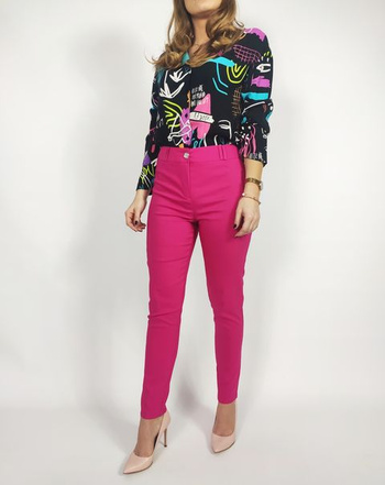 PROMOCJA Fuksja eleganckie i wyszczuplające spodnie NADIA