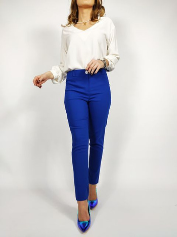 PROMOCJA Chabrowe eleganckie i wyszczuplające spodnie NADIA