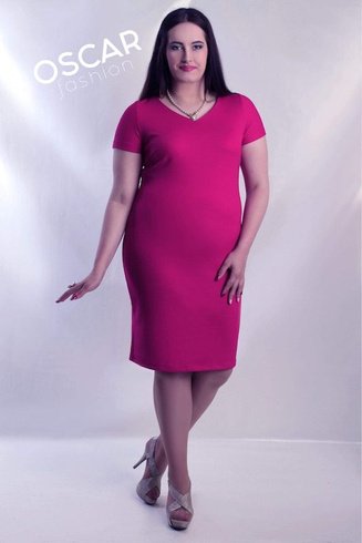 Sukienka z dzianiny WAFELEK amarantowa