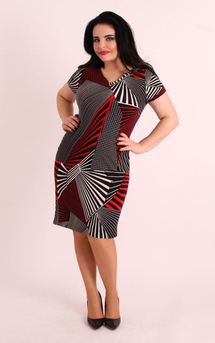 Dzianinowa prosta sukienka Guma Plus Size wzór 15