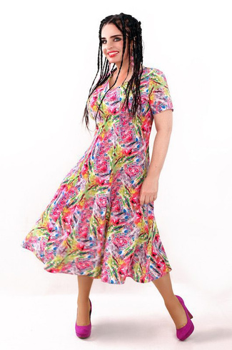 Rozkloszowana sukienka - Nela, wzór 15