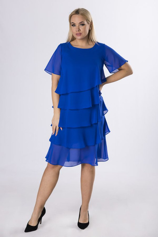 Chabrowa sukienka z falbankami MELANIA