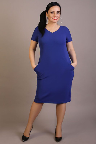 Sukienka dzianinowa NIKOLA z kieszonkami, chabrowa