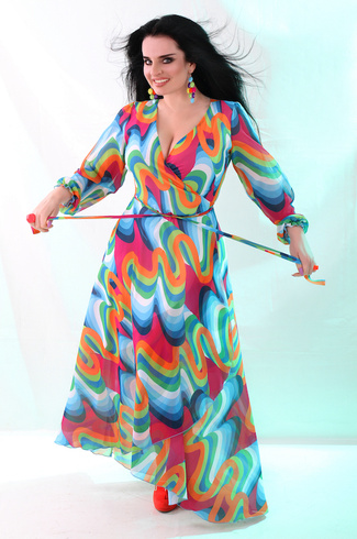 Szyfonowa sukienka WIKTORIA Plus Size wzór 34