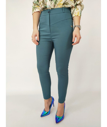 PROMOCJA Eleganckie i wyszczuplające spodnie cygaretki w kolorze blue jeans - ANIA