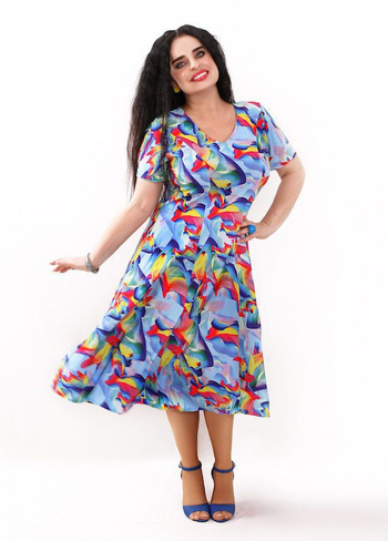 Rozkloszowana sukienka - Nela, wzór 12