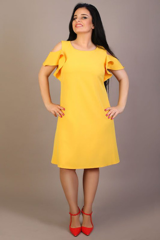 Żółta Sukienka Fabiani PLUS SIZE